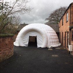 larger inflatable igloo outside