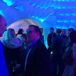 party in inflatable igloo