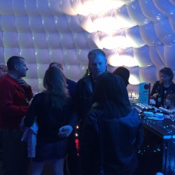 guests inside party inflatable tent